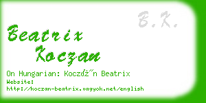 beatrix koczan business card